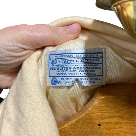 Pendleton Vintage Wool Single Button Cream Women's Blazer - Picture 3 of 15